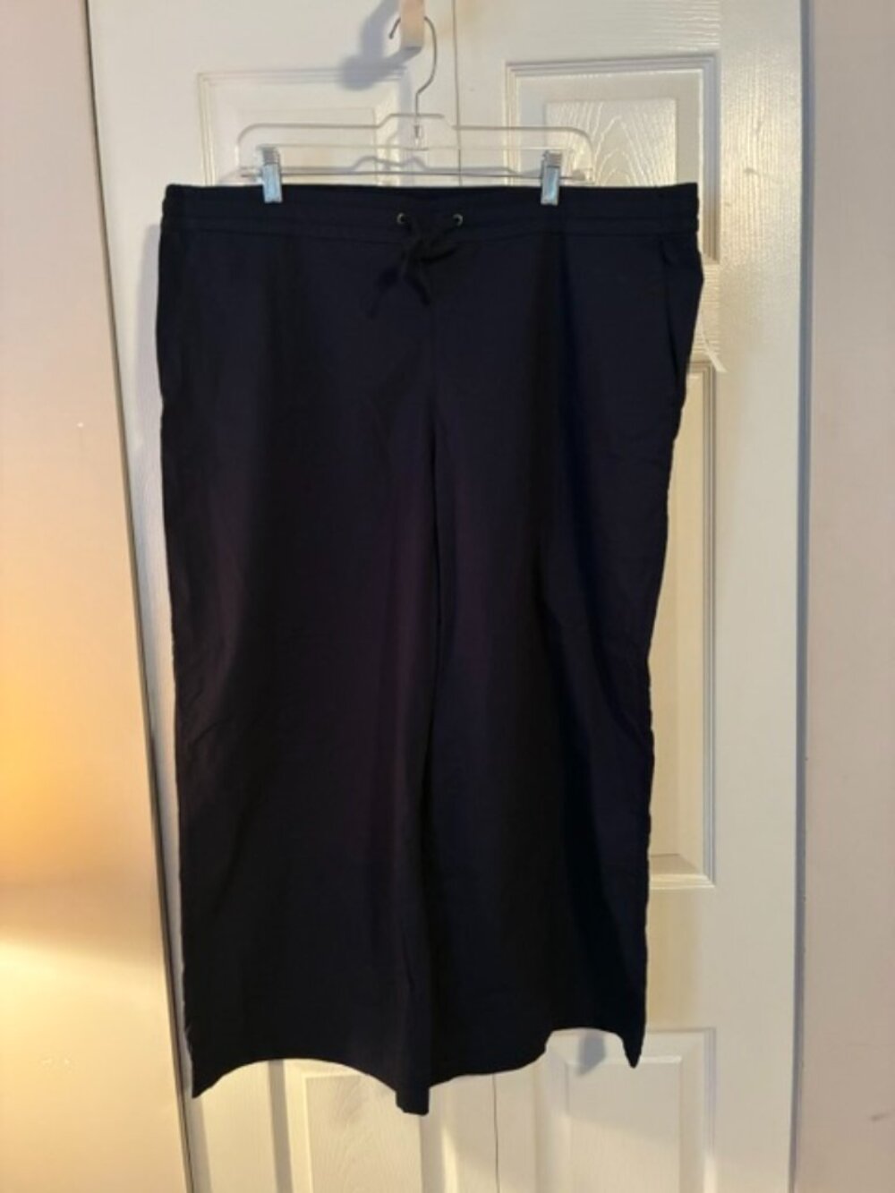 NWT Size 2X Reitmans Navy Blue Wide Leg Cropped High Rise Pants